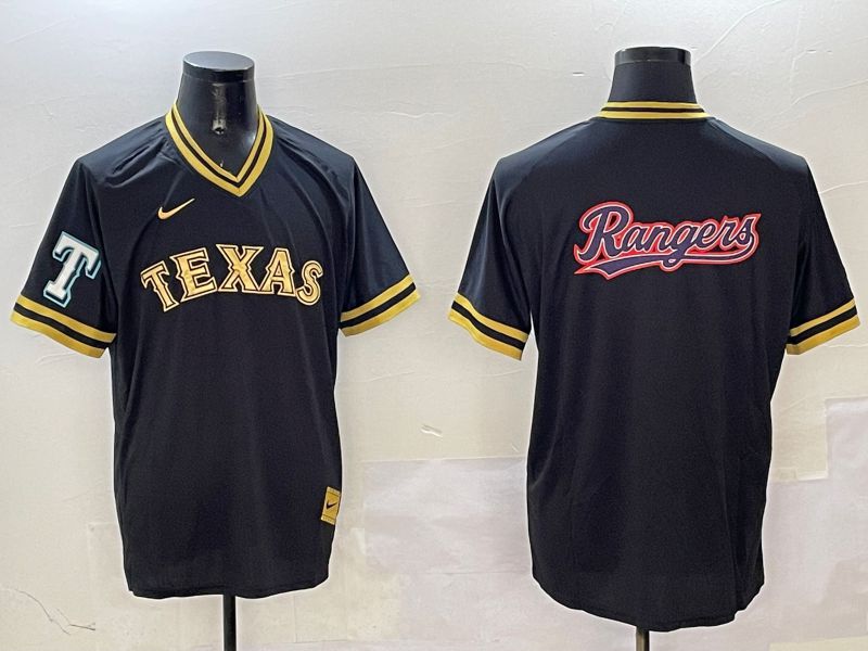 Men Texas Rangers Blank Black Gold Game 2025 Nike MLB Jersey style 8